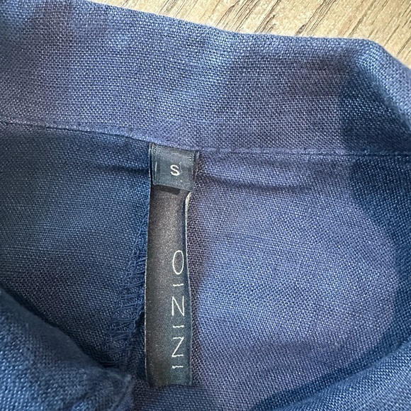 ONZ made in Italy 100% Linen Blazer Size Small Navy - Picture 6 of 10